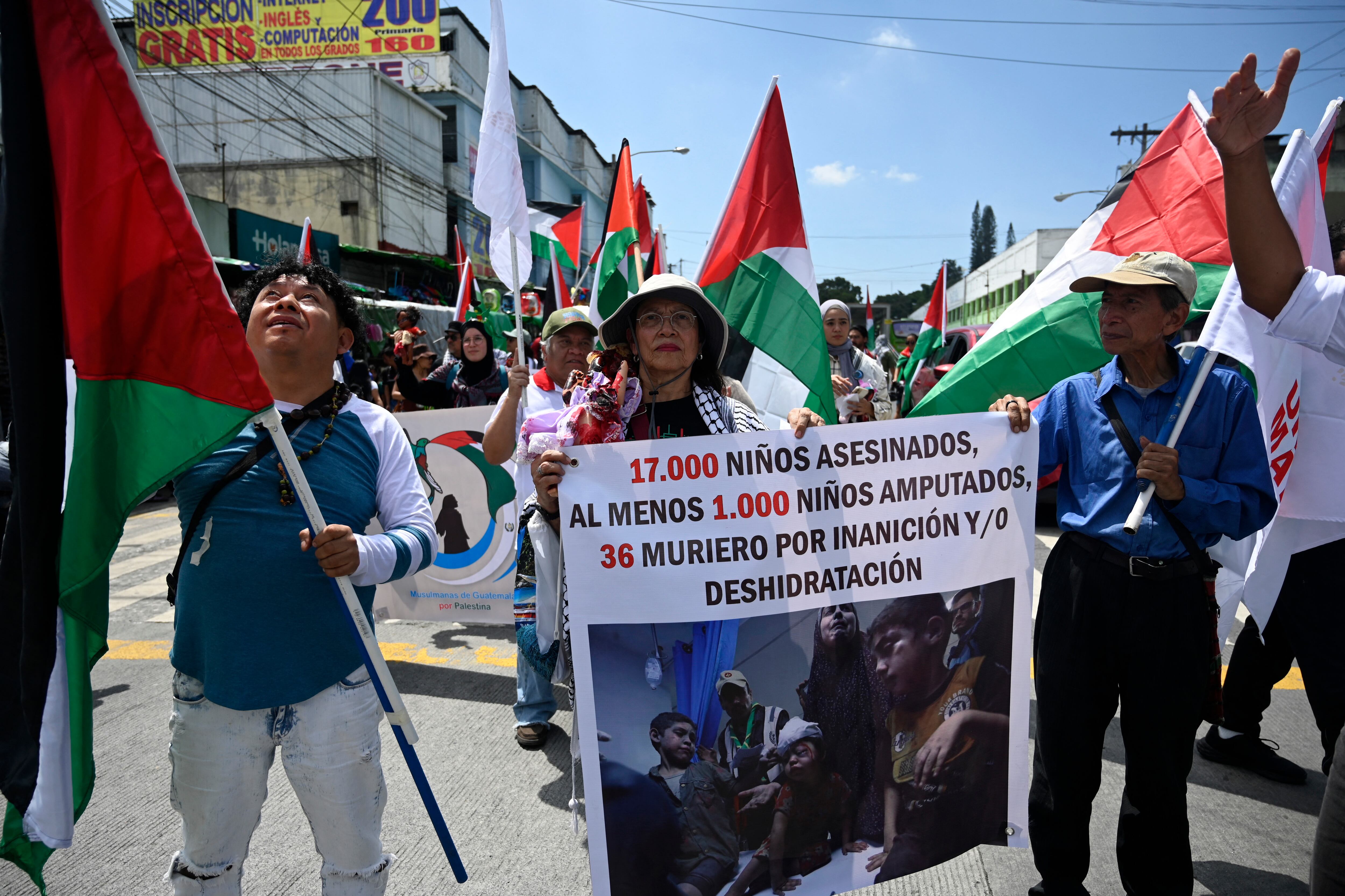 Manifestación a favor de Palestina en Guatemala