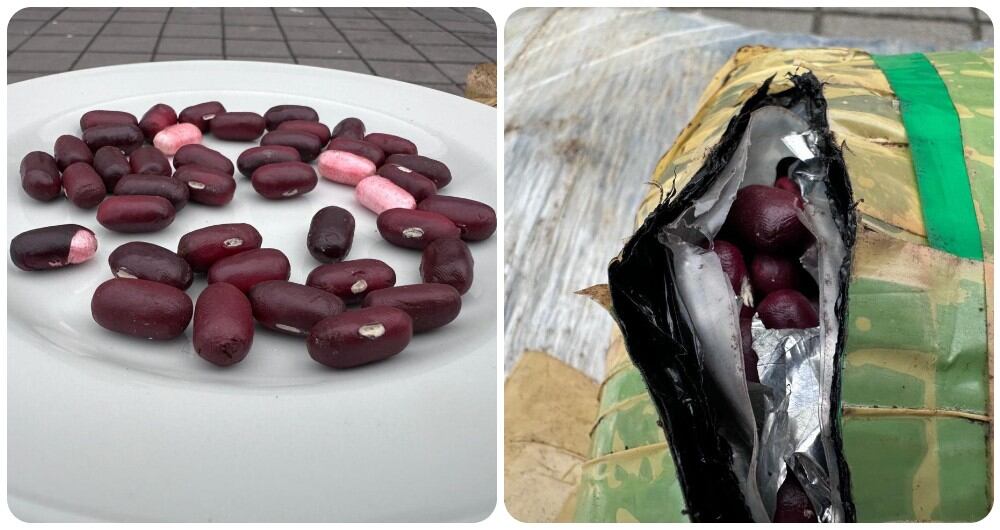 Los delincuentes ahora camuflan la cocaína en granos de frijoles. La Policía de Soacha logró la incautación.