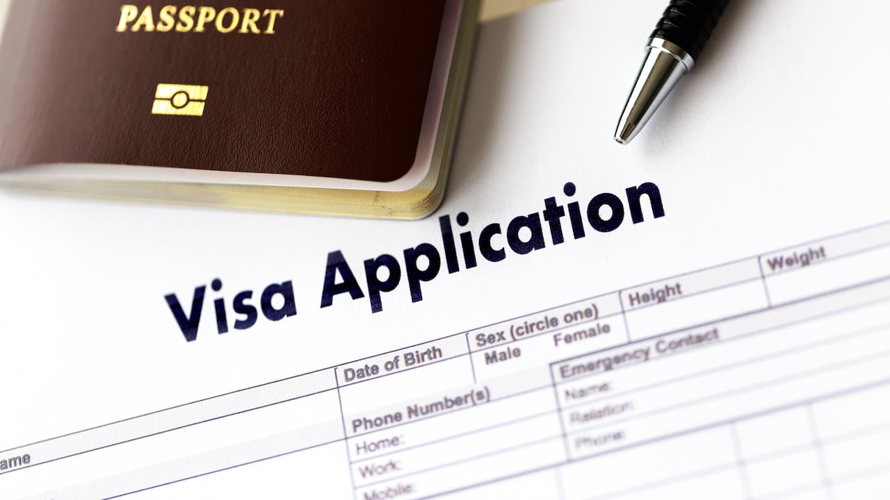 Formulario de solicitud de visa para viajar Inmigración un documento