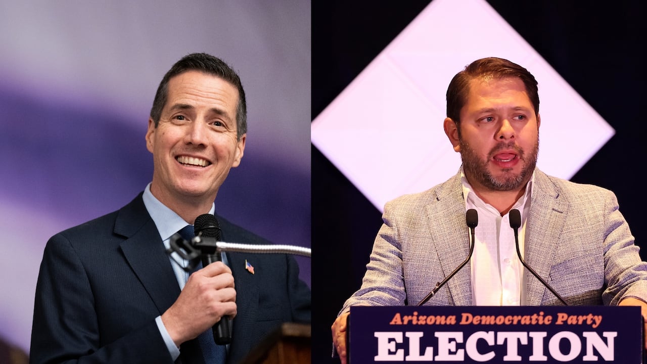 Bernie Moreno y Rubén Gallego, candidatos al Senado de EE.UU.