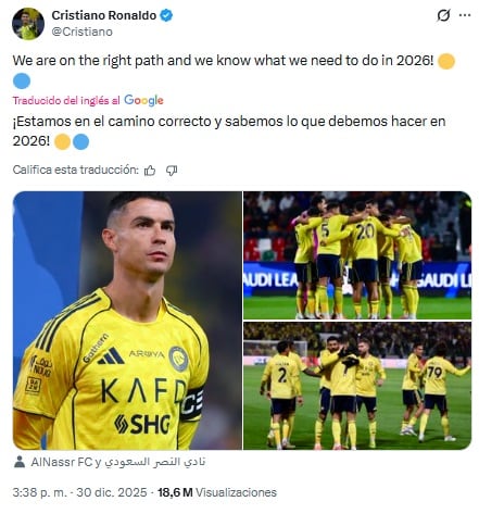 Pantallazo X: @Cristiano