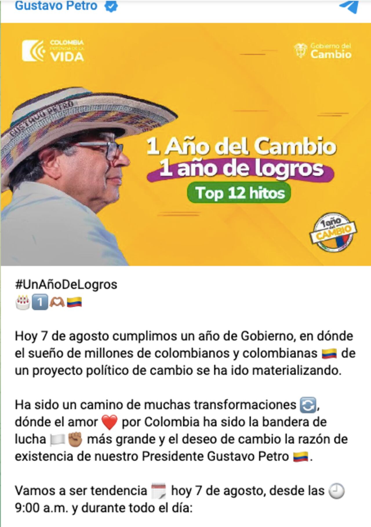 Pantallazo de Telegram