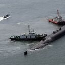 Este es el submarino nuclear USS Michigan que llegó a Corea del Sur