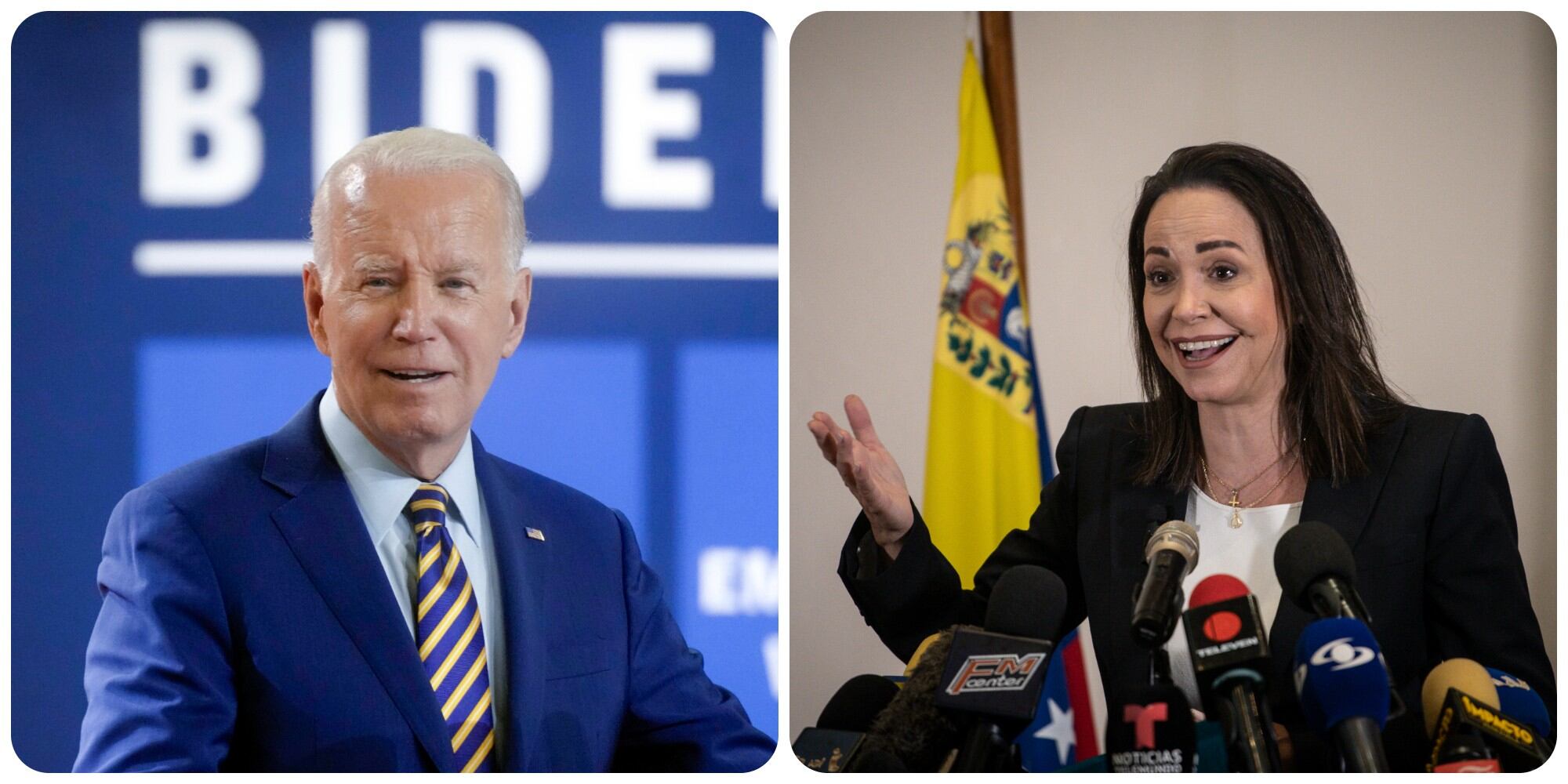 María Corina Machado se refirió al presidente de EE.UU., Joe Biden.
