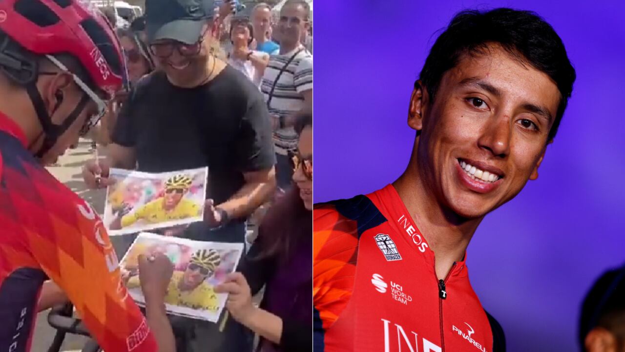 Egan Bernal fue recibido por cientos de fanáticos en la previa de la Vuelta a Cataluña