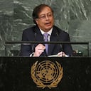 Colombia's President Gustavo Petro addresses the 77th session of the United Nations General Assembly at UN headquarters in New York City on September 20, 2022. (Photo by TIMOTHY A. CLARY / AFP)