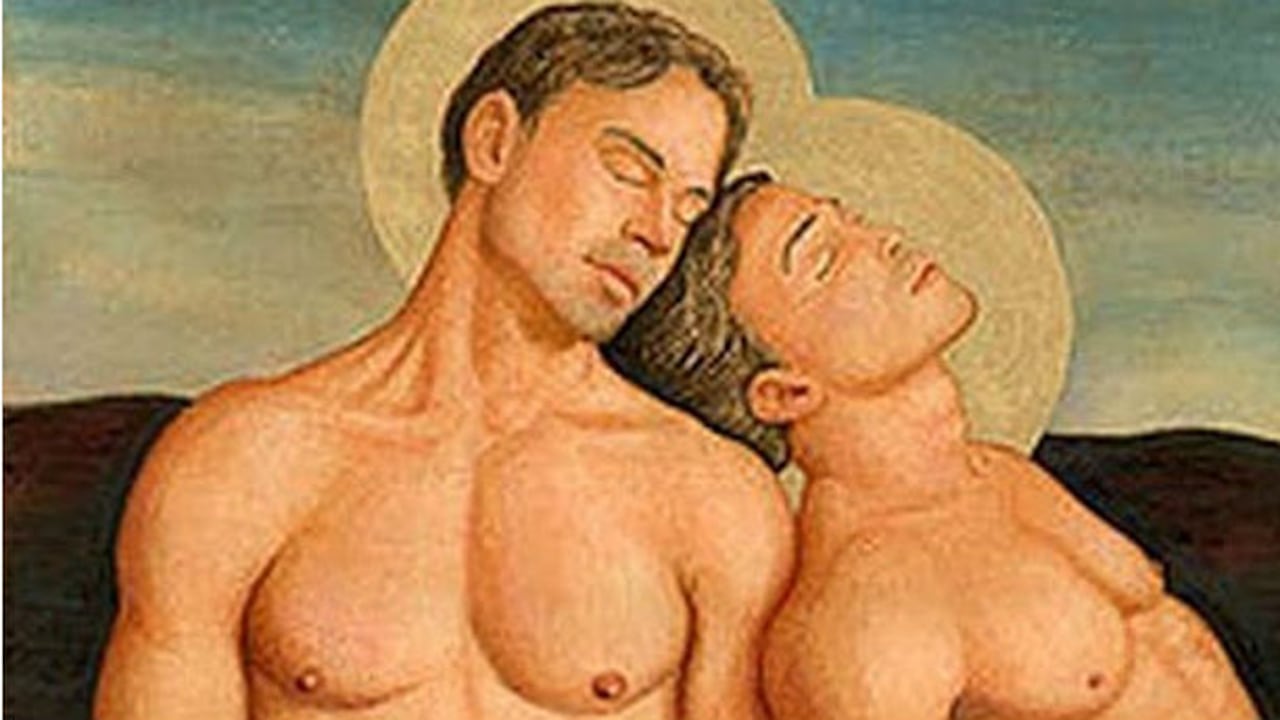 Una de las formas como algunos decidieron representar a los santos Sergio y Baco, aunque en su historia nunca se menciona que hubieran sostenido un romance.