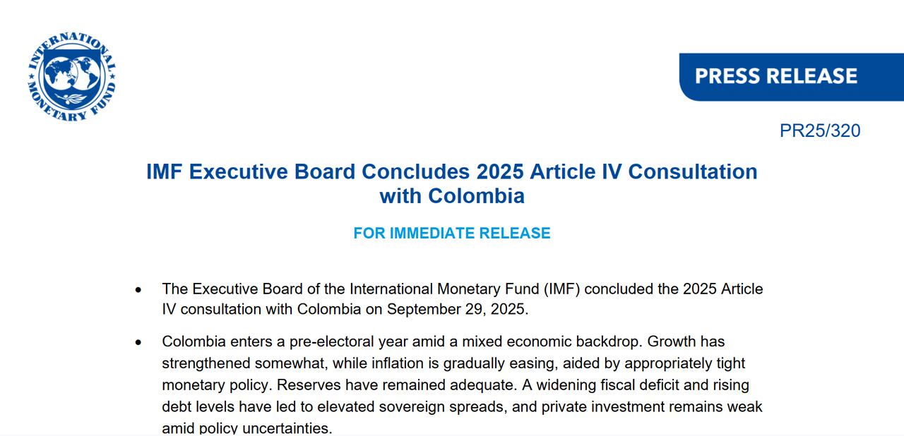 FMI destapa el informe Capítulo IV sobre Colombia