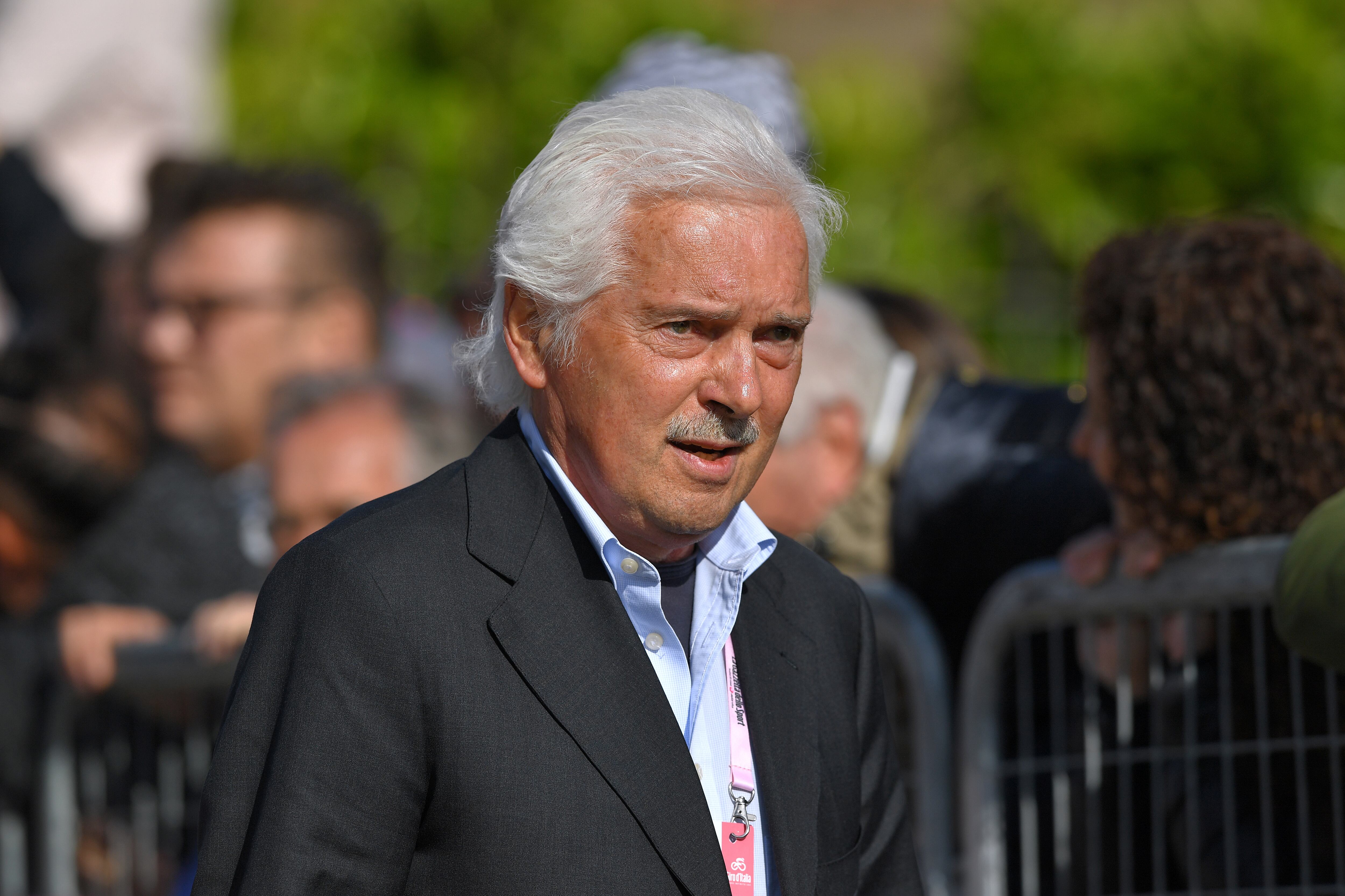 SAN GIOVANNI ROTONDO, ITALY - MAY 16: Arrival / Gianni Savio of Italy Team Manager Androni Giocattoli - Sidermec / during the 102nd Giro d'Italia 2019, Stage 6 a 238km stage from Cassino to San Giovanni Rotondo 584m / Tour of Italy / #Giro / @giroditalia / on May 16, 2019 in San Giovanni, Italy. (Photo by Tim de Waele/Getty Images)