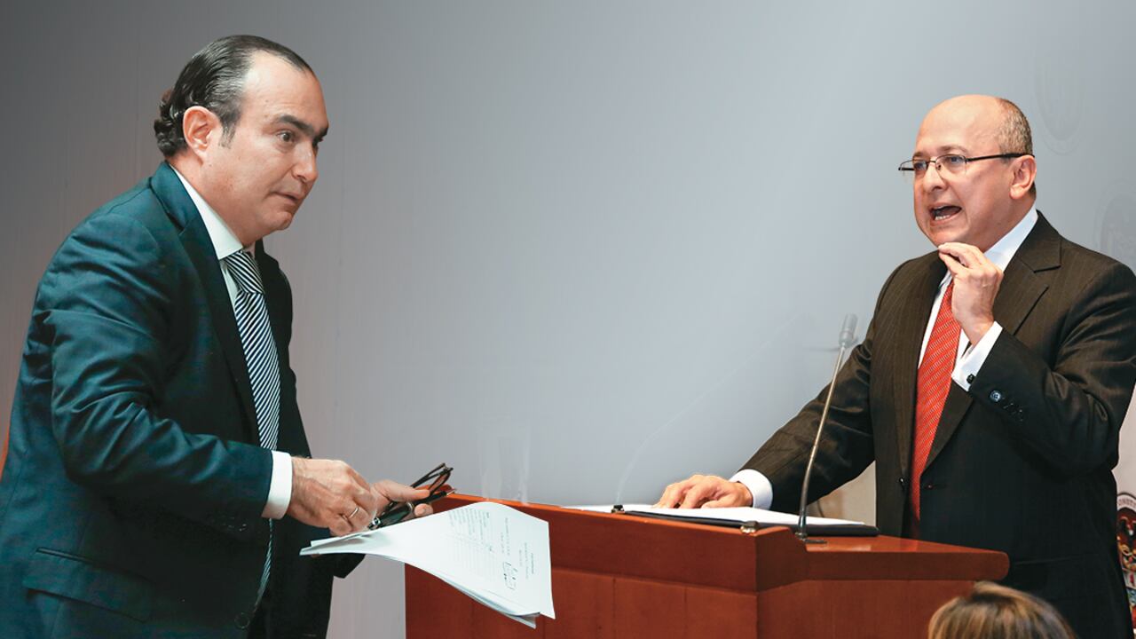 Jorge Pretelt, magistrado de la Corte Constitucional,Eduardo Montealegre Fiscal General.