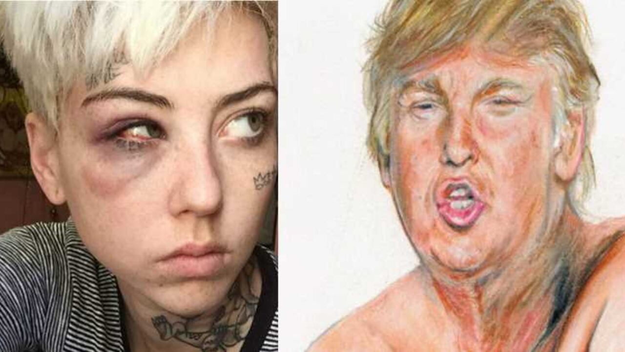 El 9 de febrero la artista publicó en su Facebook la obra titulada "Make America Great Again" ("Haz a Estados Unidos grande otra vez"), el lema de la campaña de Trump.