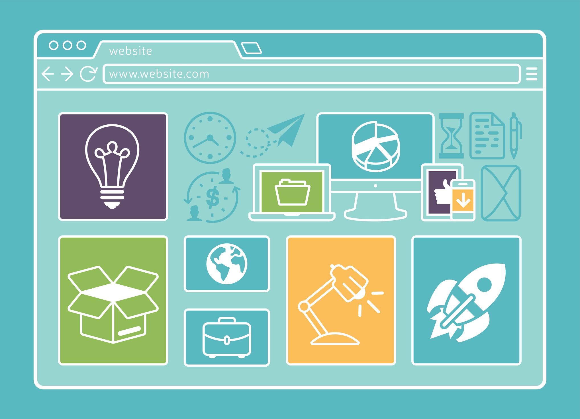 Ilustración que representa la interfaz del navegador Google Chrome.