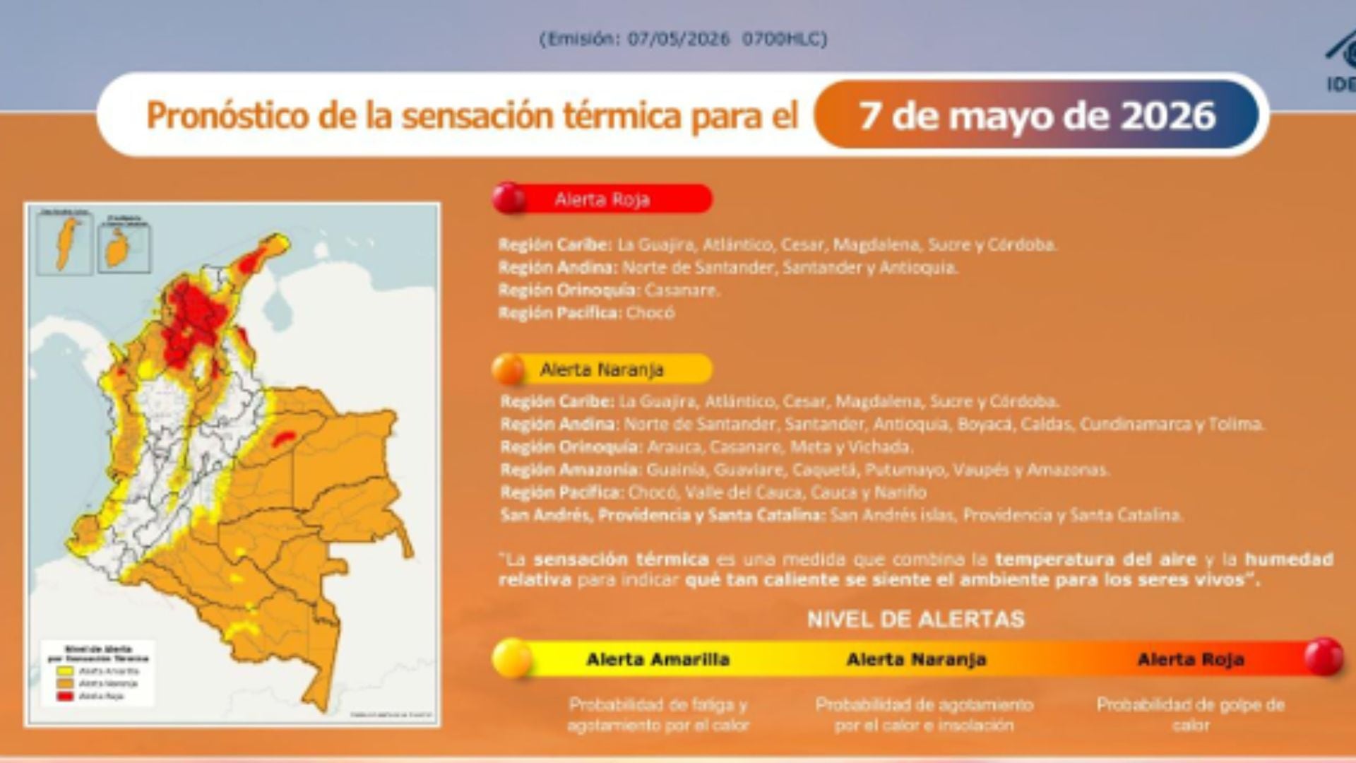 Pronóstico de sensación térmica en el Archipiélago de San Andrés evidencia condiciones de calor extremo