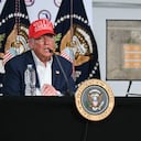 El presidente de Estados Unidos, Donald Trump, habla tras visitar el centro de detención de migrantes del "Alcatraz de los caimanes".