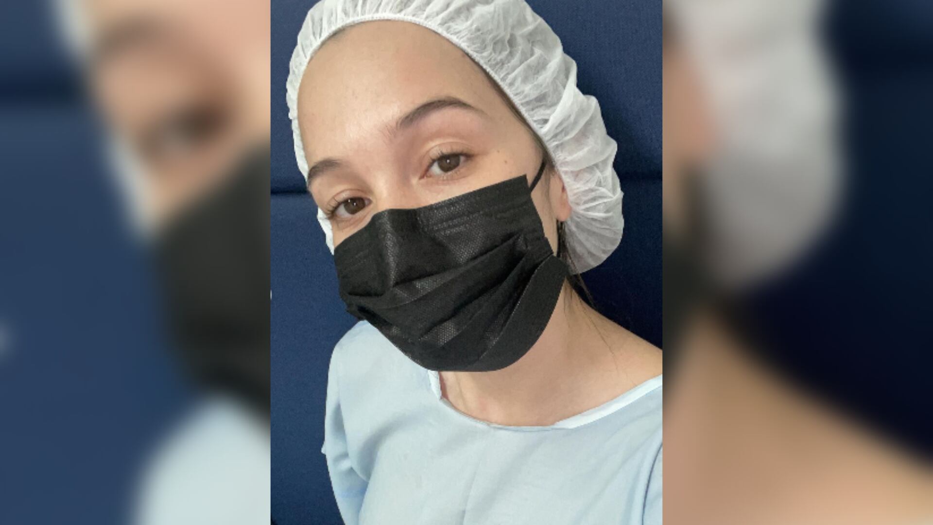 Lina Tejeiro entrando al quirófano