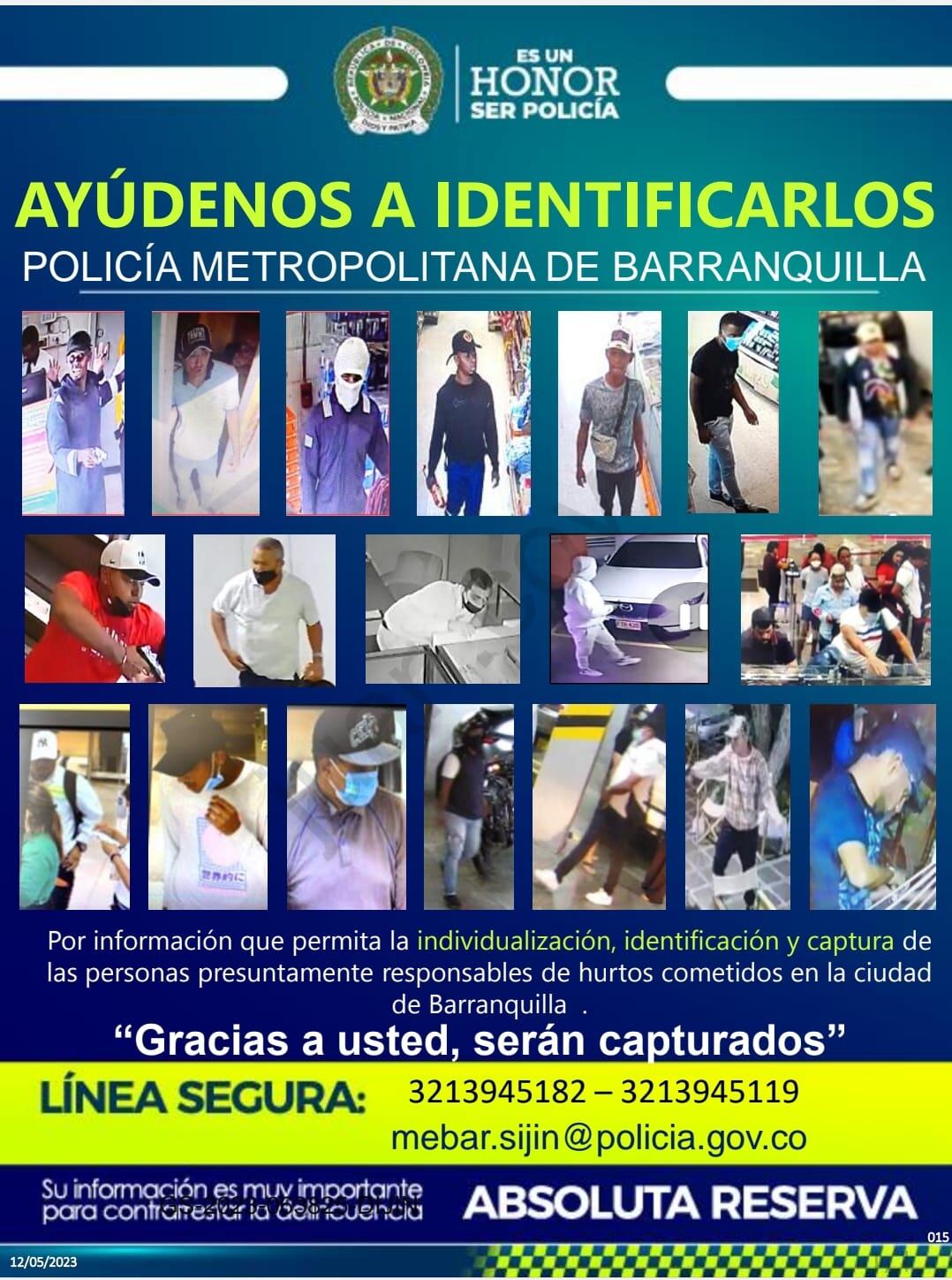 Las fotos del cárcel es de los delincuentes en hechos de hurto