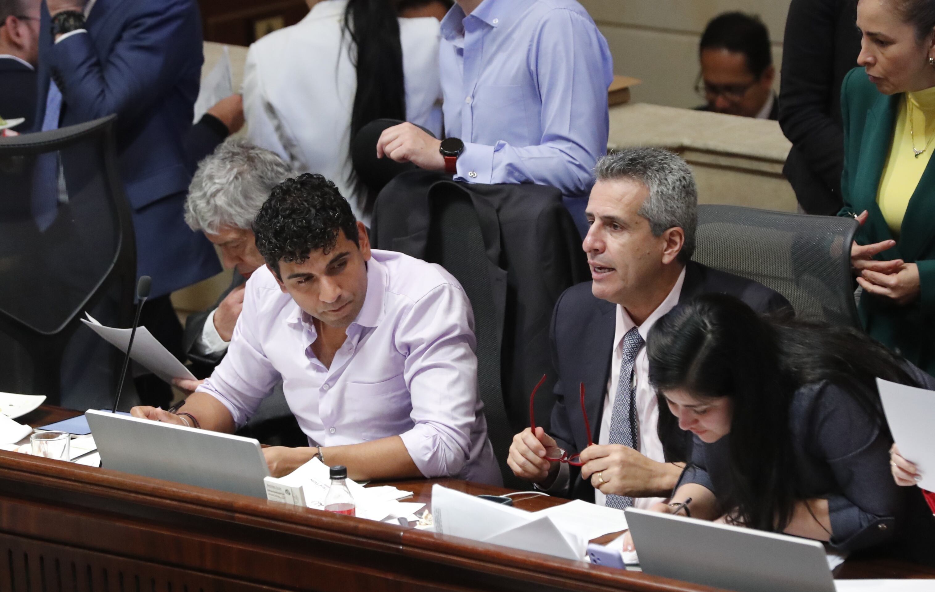 Plan de desarrollo - Presidente de la Cámara David Racero, Ministro del Interior Luis Fernando Velasco