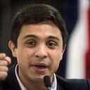 Venezuelan human rights activist Lorent Saleh, founder of the NGO Operation Libertad and 2017 Sakharov Prize laureate, speaks with students of the Autonomous University of Central America (UACA) in San Jose, Costa Rica, on January 30, 2019. - Saleh was detained for four years in "The Tomb" in Venezuela. (Photo by Ezequiel BECERRA / AFP)