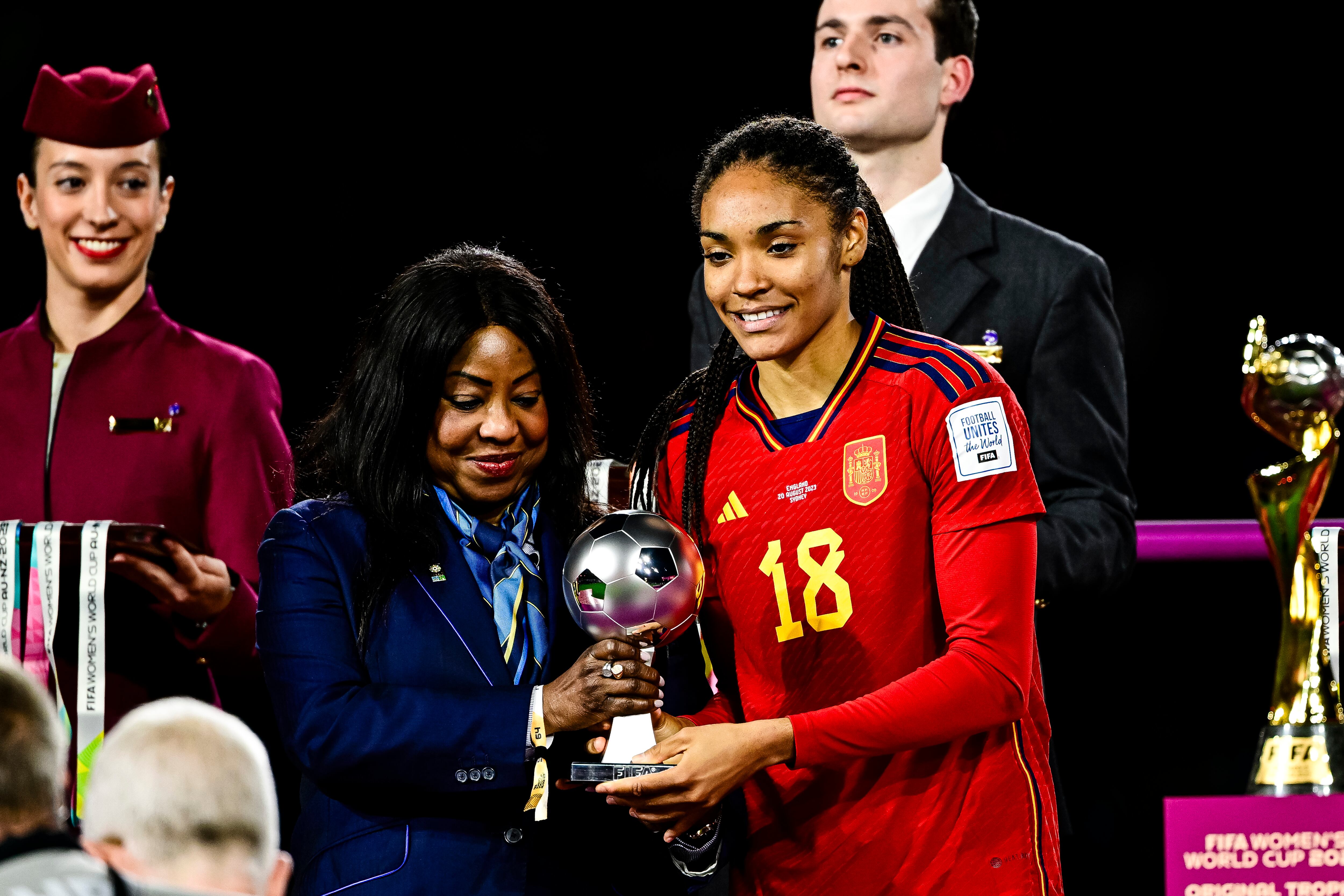 Fatma Samoura estuvo presente en la celebración del título.