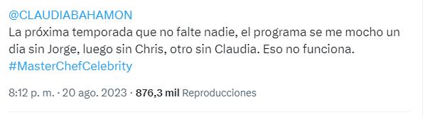 Televidente hizo reclamo sobre 'MasterChef'