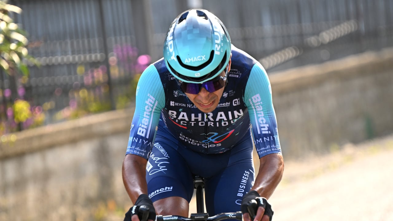 Santiago Buitrago, ciclista bogotano del Bahrain Victorious.