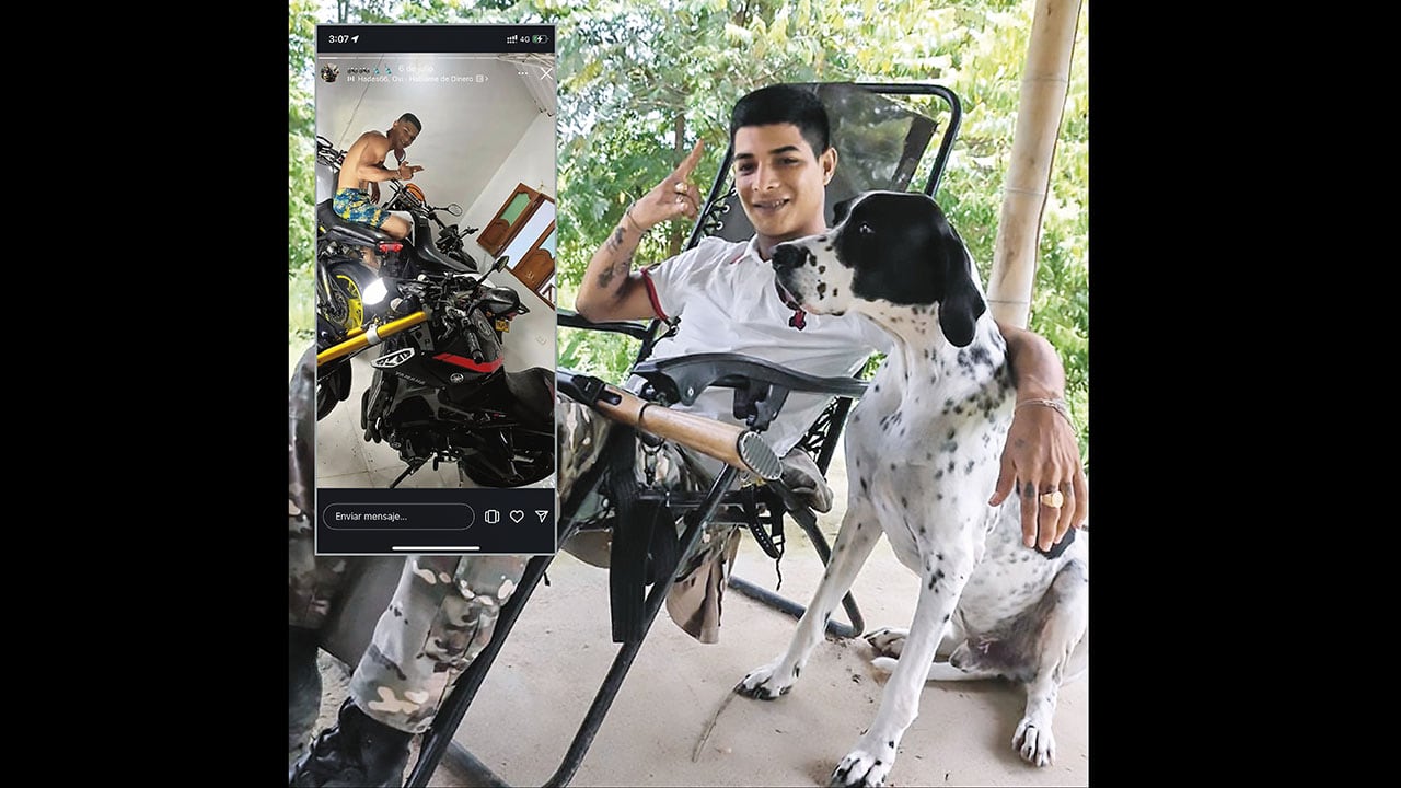 Naín Andrés Pérez posa en redes sociales con poderosas armas, motos y lujos, jactándose de su vida criminal.