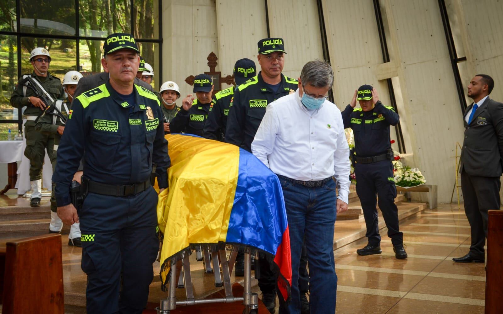 Despedida de Policía asesinado en Yarumal, Antioquia.