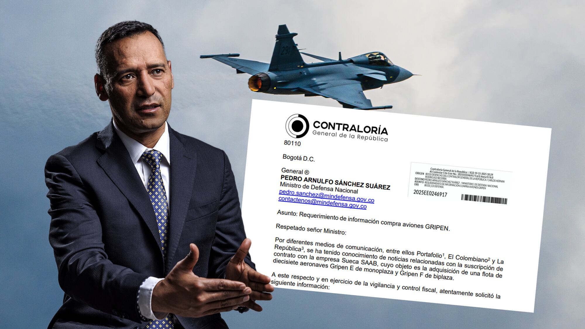 Contraloría le da cinco días al Ministerio de Defensa para que entregue información sobre la compra de aviones Gripen
