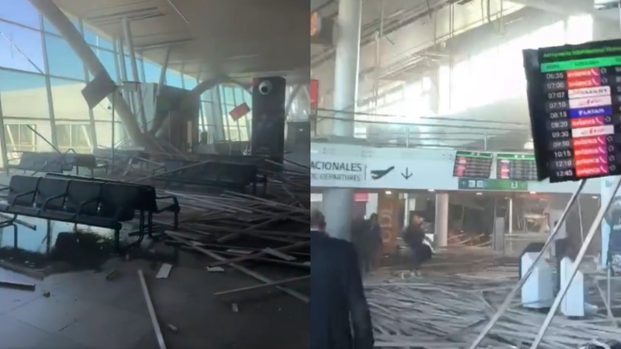 Destrucción del aeropuerto de Pereira tras el terremoto en Colombia.