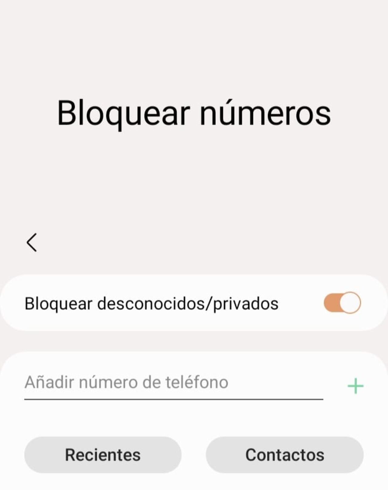 Activar esta casilla bastará para dejar de recibir llamadas hechas desde números 'Privados' o 'Desconocidos'.