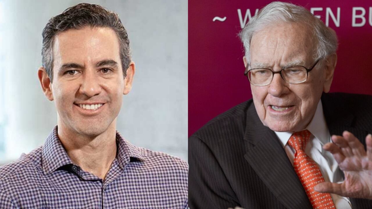De izquierda a derecha: David Vélez y Warren Buffett