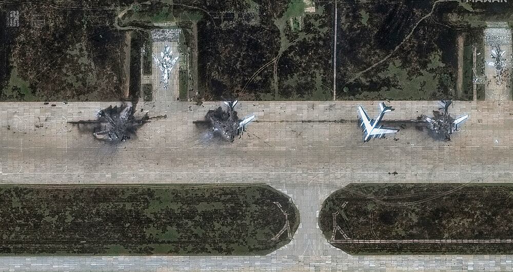 Imágenes de un ataque a Rusia perpetrado con drones por Ucrania.