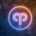 glowing neon sign of Aries with blurred bokeh background. suitable for zodiac, fate, religion, light and energy themes. 3d illustration