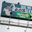 La nueva valla de Katherine Miranda, haciendo sutil referencia al escándalo de Centros Poblados.