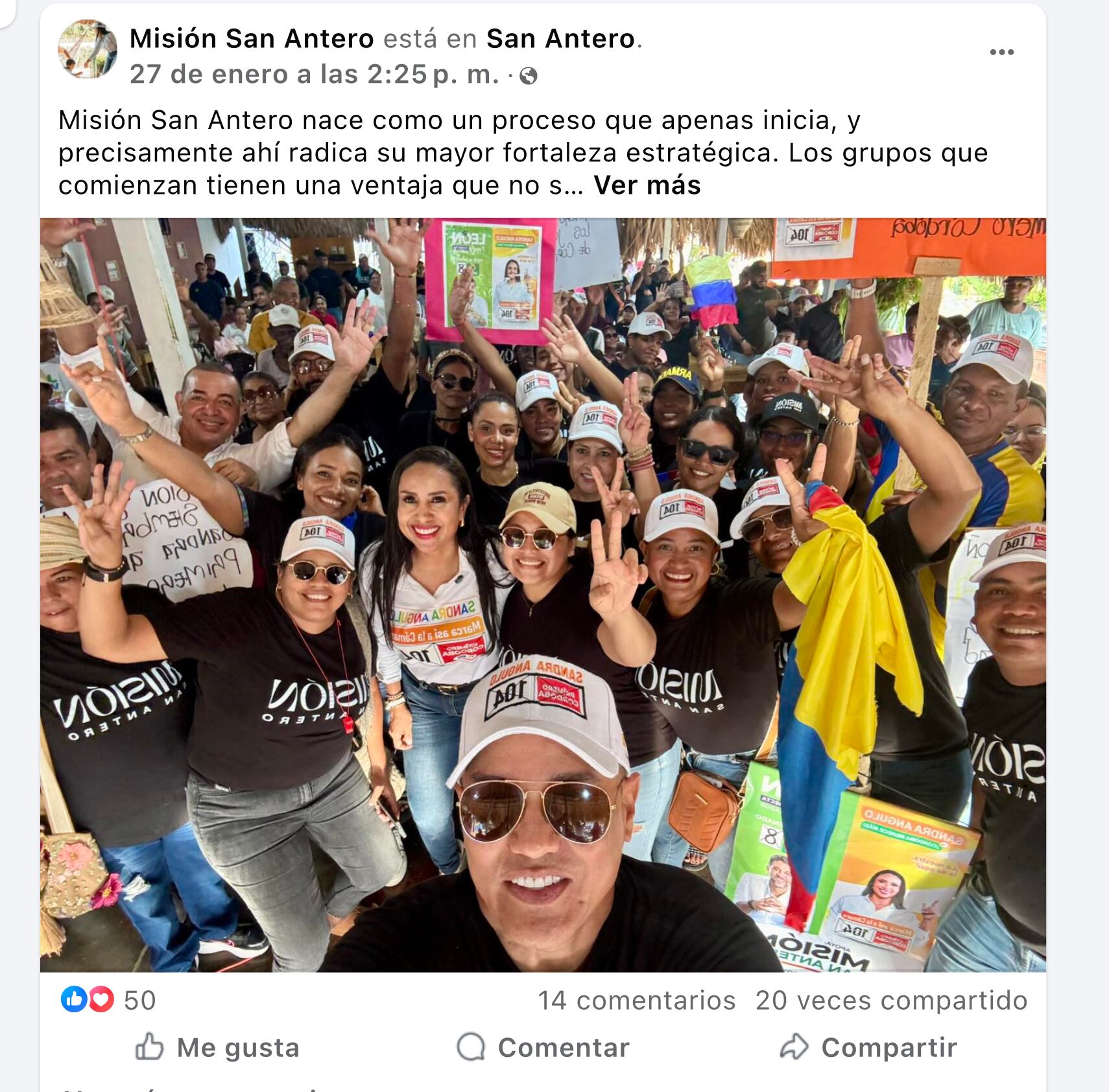 Misión San Antero tiene candidata a la Cámara de Representantes.