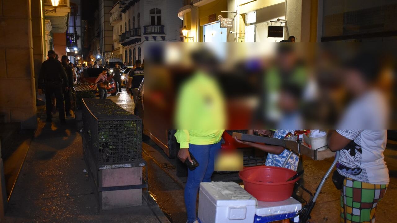 Menores rescatados en condición de mendicidad, en el Centro Histórico de Cartagena.