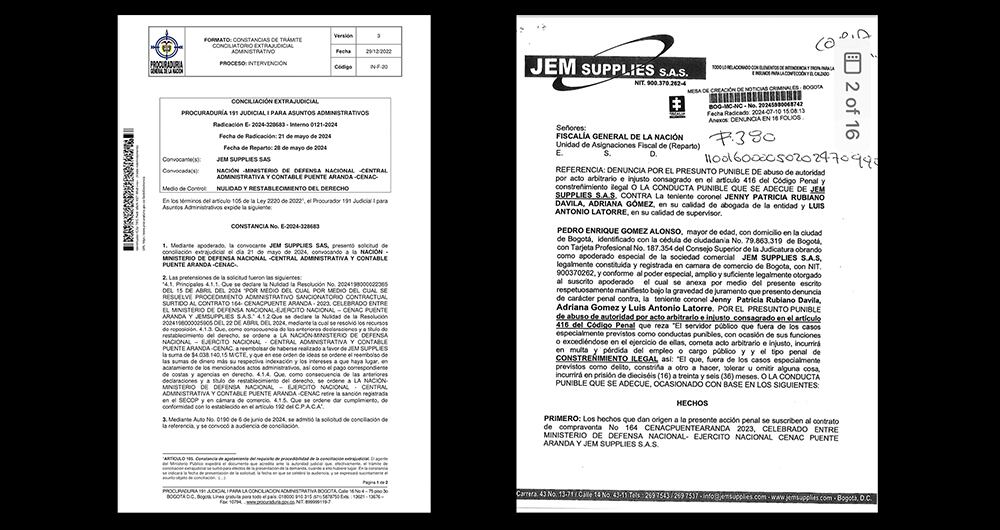 Según el contratista Jorge Méndez, los casos de presunta corrupción en el Ejército se vienen presentando desde hace algún tiempo. 