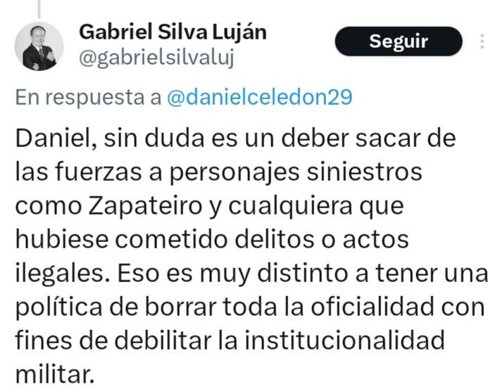 Trino del exministro Gabriel Silva.