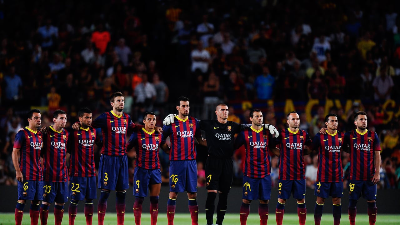 Pedro Rodríguez formado junto a grandes figuras del FC Barcelona