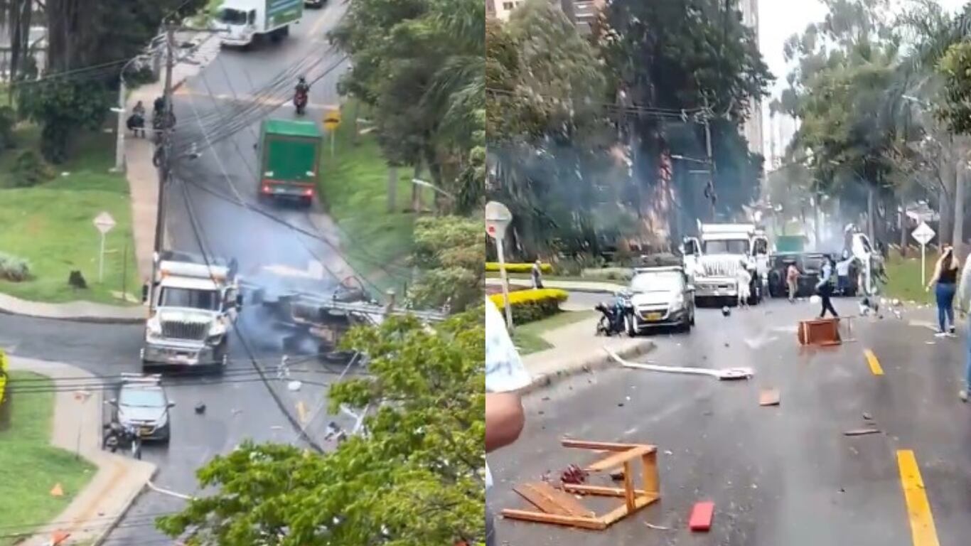 El accidente causó un importante trastorno en la movilidad de la zona.