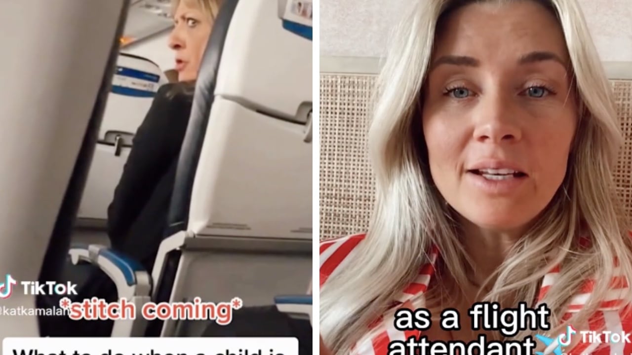 Kat Kalamani, que trabajó como auxiliar de vuelo, y ahora es influenciadora en TikTok, dio estos consejos a sus seguidores para un viaje con bebés llorando