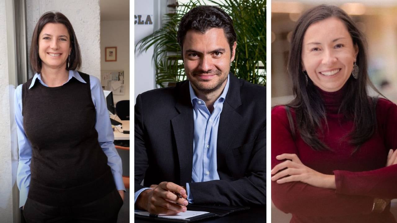 Ana María Ibáñez, Eduardo Behrentz y Raquel Bernal, son los candidatos para ser el nuevo rector (a) de la Universidad de Los Andes. Foto: suministradas a SEMANA por la Universidad de los Andes.