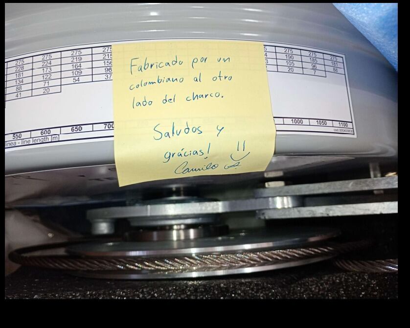 Nota enviada al Metro de Medellín por Camilo Andrés Martínez Marín, un migrante que trabaja para una fábrica de repuestos para sistemas de transporte en España.