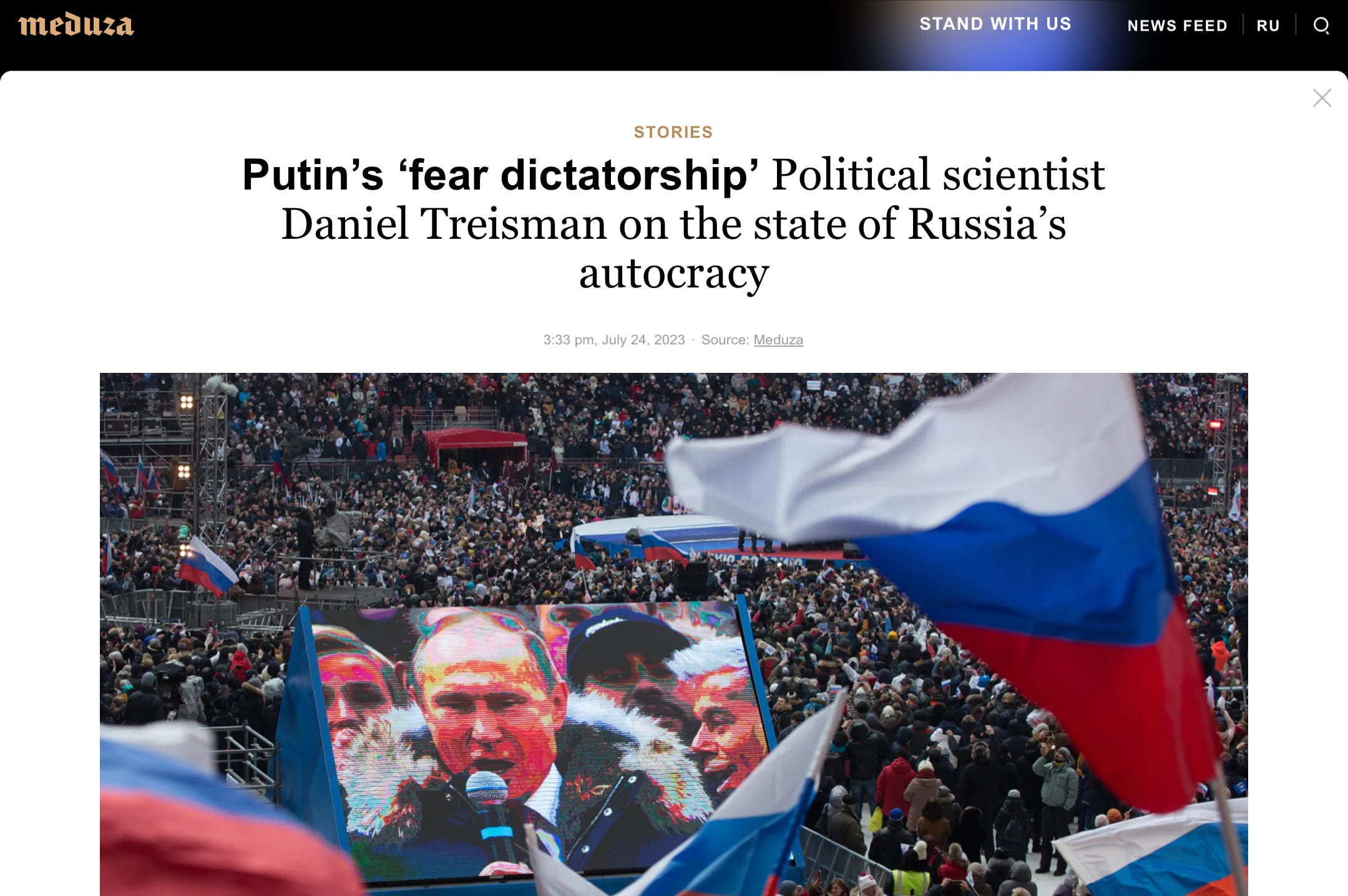 Foto: Captura de pantalla Meduza.io