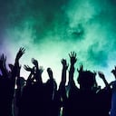 Group of people having fun at music concert