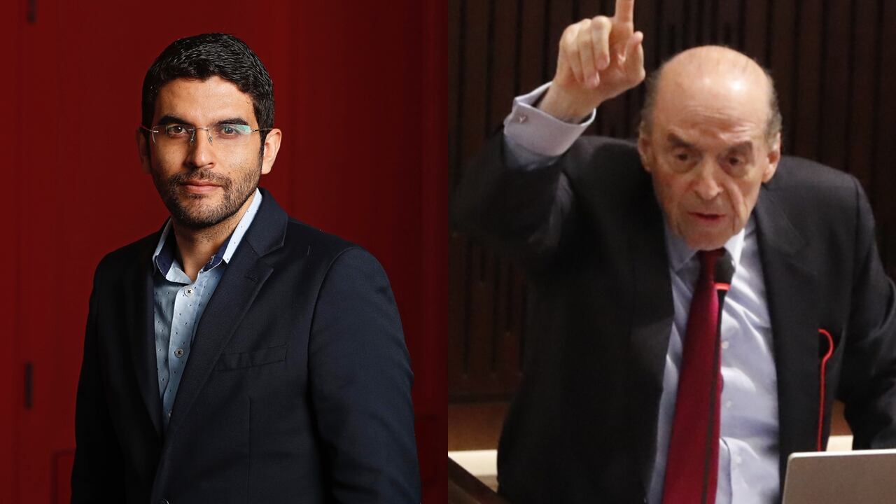 Representante Hernán Cadavid y el canciller Álvaro Leyva.