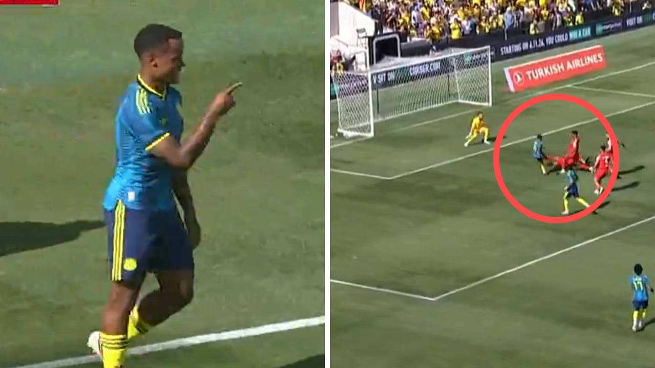 Gol de Colombia, contra Jordania, por obra de Jhon Arias.