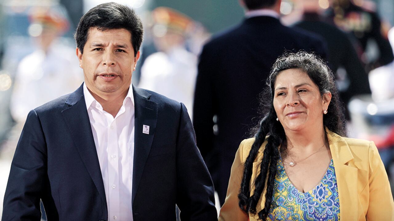 Pedro Castillo y su esposa, Lilia Paredes.