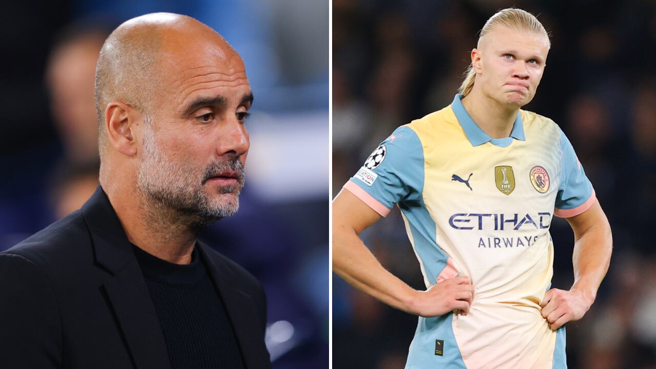 Pep Guardiola y Erling Haaland, técnico y goleador del Manchester City