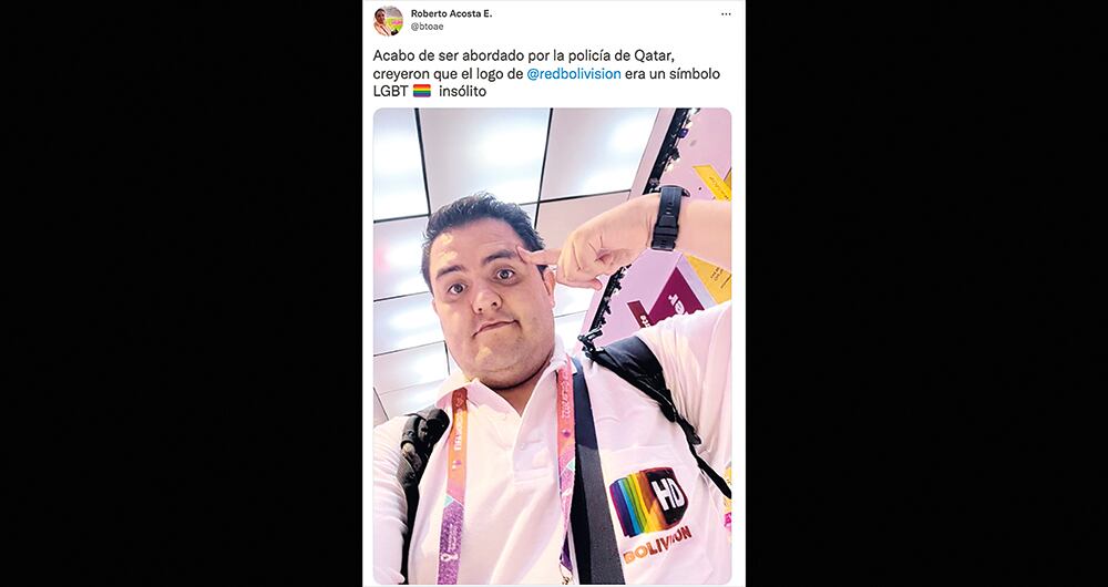 El periodista boliviano fue abordado por autoridades qataríes. 